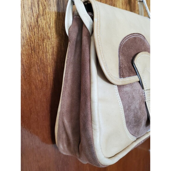 60s/ 70 Leather & Suede Shoulder Handbag Top Flap Purse Artisan Crafted OOAK Vtg - Picture 2 of 16